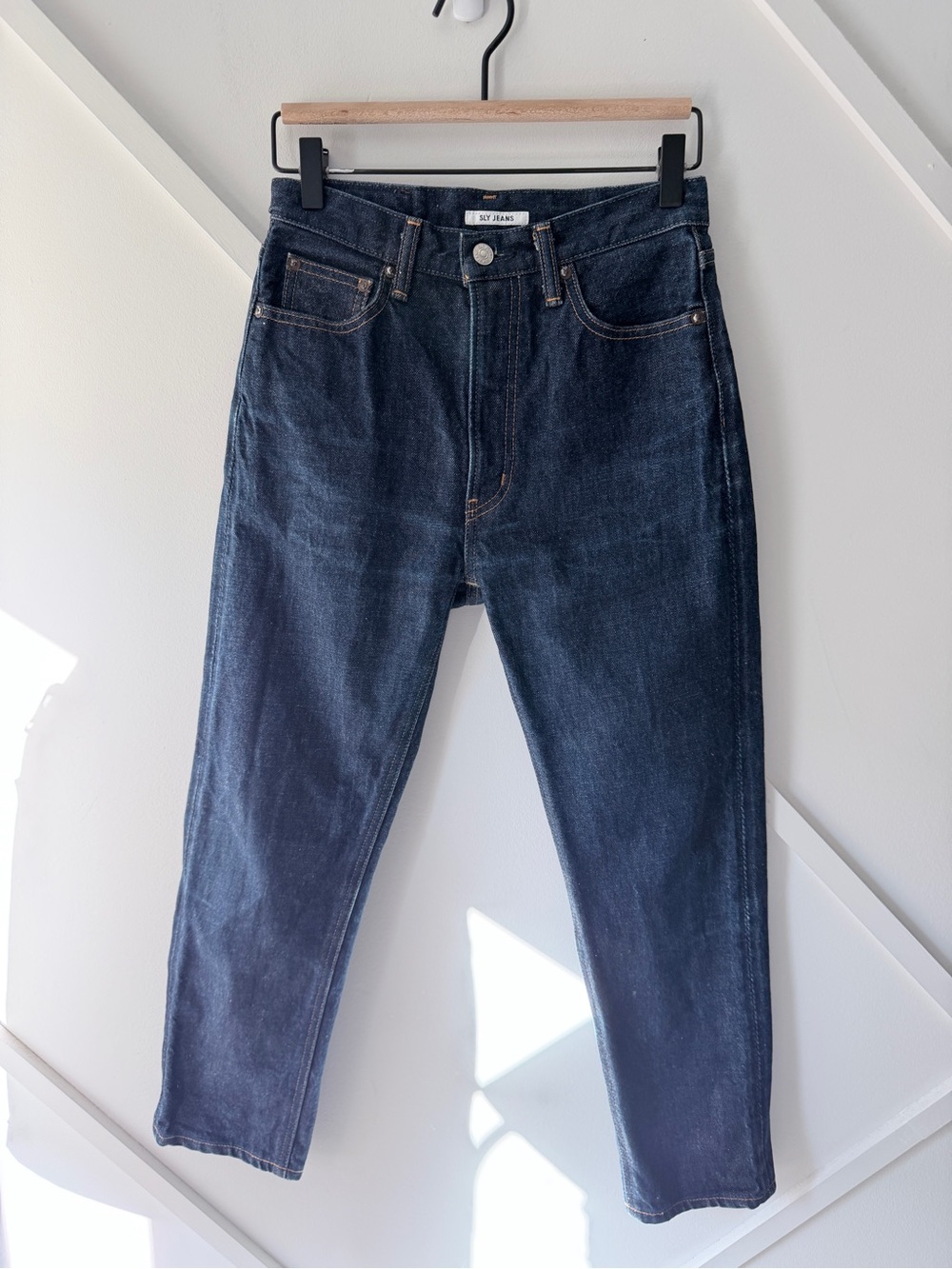 SLY JAPAN Dark Wash High Rise Straight Leg Jeans Approx Size 25